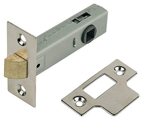 Tubular Latch Nickel-Plated Lock 80MM CASE - 58MM Backset by HB Products