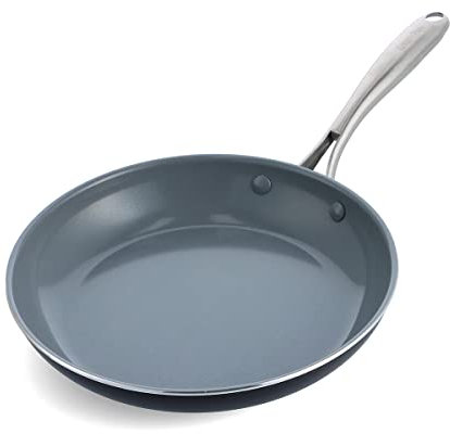 Greenpan Swift Healthy Ceramic Nonstick, 10 Frying Pan Skillet, Stainless Steel Handle, PFAS-Free, Dishwasher Safe, Oven Safe, Black