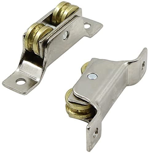 Rullo Cancello Scorrevoli Due Ruote - Ruote In Ferro, Fisso Rulli Scorrevoli Per U-Groove, Per Inversione Binario Porta Scorrevole Cancello Rullo Garage Finestra Vetro, 2 Pezzi