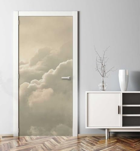 MyMaxxi | Tür bekleben mit Türtapete Selbstklebend 90x200 Wolken Beige |Tür verschönern mit Türfolie | Türaufkleber XXL Aufkleber Folie | Türposter Türklebefolie für jedes Zimmer -