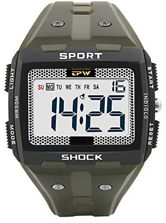 BEN NEVIS Montre Digitale Homme avec Alarme,Chronomètre,Calendrier,Eclairage,5ATM Etanche-Montres Sport Numerique avec Bracelet en Silicone pour Hommes Cadeau