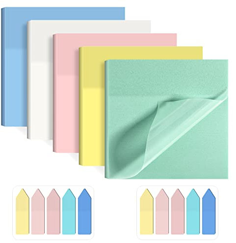 450Pcs Transparent Sticky Notes, Waterproof Colorful Clear Sticky Notes, 2 Sizes Self-Stick Sticky Note Set for Students, School, Office, Home
