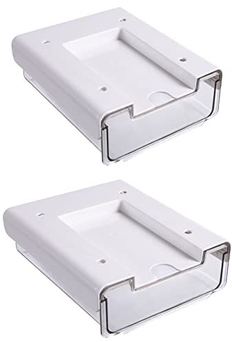 Panonw 2pcs Self-Adhesive Under Desk Storage Drawer, Under Desk Drawer Organizer Slide-out Under Desk Storage Organizers for Office Home Stationery