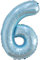 Vthoviwa 40 Zoll/18 Farbens Luftballon Zahlen 6 Perlblau, Luftballon 6. Geburtstag Foil Ballon, 0123456789,10-19,20-25,30,40,50,60,70,80,90, Folienballon 6 Party Dekoration Helium Unterstützen