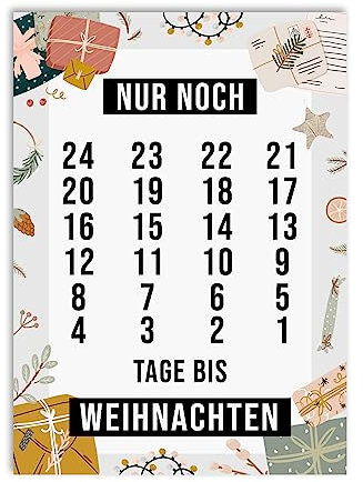 Postkarte Adventskalender Weihnachtskalender Postkarte A6 (Nur noch 24 Tage)