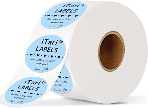 Itari 2×2 Thermo Etiketten - Etiketten selbstklebend (50mm x 50mm), Thermopapier mit Perforation für Etikettendrucker, Kompatibel mit eBay, FedEx, DHL, 500 Etiketten, Violetter Blumen