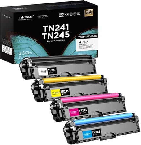 iNKPAD TN241 TN245 Kompatibel mit Brother TN-241 TN-245Toner für Brother HL3140CW, HL3150CDW, HL3170CDW, DCP9020CDW, MFC9140CDN，MFC9330CDW, MFC9340CDW (4er Pack)