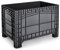 Palettenbox 1200x800mm, Boxfabrik NOAH XL, Großbehälter, Umzugsbehälter, Transportbox, Kunststoffbehälter, Containerwagen, Transportwanne, Made in Germany (Schwarz, Füße)
