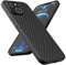 Mixroom - Cover Custodia Case per iPhone 15 Plus Fibra di Carbonio Anti Scivolo e Anti Caduta Colore Nero in TPU Morbida con Bordi Piatti
