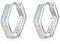 Opal Ohrringe 925 Sterling Silber Geometrische Sechseck Creolen Ohrringe Weiß Opal Schmuck Geschenk für Damen Mädchen