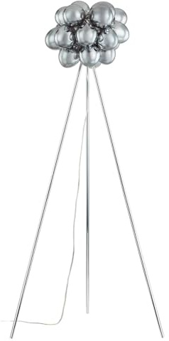 Lucande Stehlampe Diborah (Design, Modern) in Alu aus Glas (3 flammig G9) - Stehleuchte Standleuchte Floor Lamp Wohnzimmerlampe Wohnzimmerleuchte