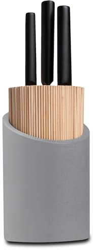 Messerblock Messerhalter aus Beton | Rund | 21 x 12cm | Handarbeit von GRAURAUM