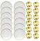 Trimming Shop Clear Charger Plates Set of 12 and 12 Pack Gold Hammered Design Napkin Rings, Glass Charger Plate Beaded Design 33cm Chargers for Dinner Serving Plates Decor Wedding, Party, Decoration