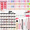 75Pcs Dipping Powder Nail Starter Kit 36 Colors Dip Powder French Set with Base Coat Activator Top Brush Saver Professional Electric Nail Drill Machine for DIY Home & Salon