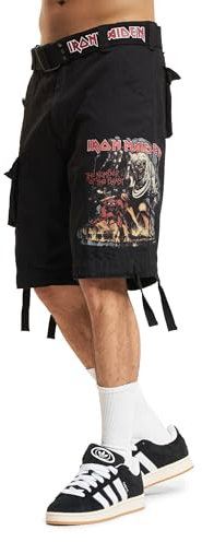 Brandit Unisex's Iron Maiden Savage Shorts The Number of The Beast Black Edition Cargo, L