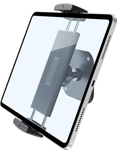 Lucrave Support Tablette Mural, Support Mural iPad Aluminium Tablette Base à 360° Rotation, Support Compatible avec iPad Pro/Mini, Galaxy Tab, Surface Pro, Kindle Portable de 4,7 à 12,9