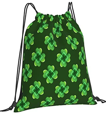 501 Herren Damen Kordelzugbeutel Rucksack Grüner Klee St.Patrick'S Day Sport Beutel Robuster Sportsack Wasserdichte Rucksack Für Turnhalle Reise Schule