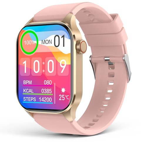 Smart Watches for Women Answer/Make Calls/AI Voice, 2.04'' AMOLED Display, Heart Rate Blood Oxygen Blood Pressure Monitor, 136+ Sports Modes Smart Watch, Activity Trackers for Android/iOS