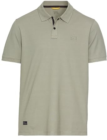 camel active Herren Kurzarm Poloshirt aus einem Baumwollmix Dunkelgrün, Menswear-XL