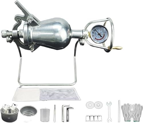 MáQuina Palomitas MaíZ, Acero Inoxidable 304 MaíZ Manivela Manual, Calentamiento Lento Grano Manual ManóMetro Adecuado para Reuniones Familiares Y Fiestas Divertidas(100ML)