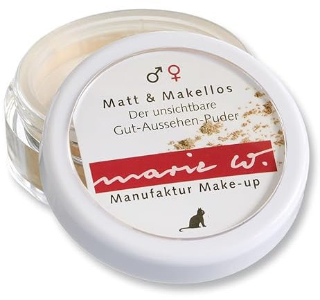 Marie w. Make-Up Matt & Makellos Puder 2g - Mineralpuder Make Up, Transparentes Fixier Puder, Puder Make Up, Abdeckpuder Haare, Make Up Matt, Loser Puder Transparent, Make Up Puder