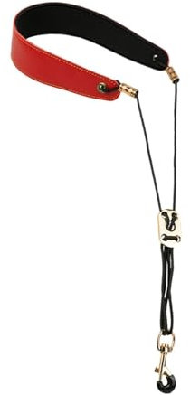 kowaku Saxophon-Umhängegurt, verstellbarer Saxophon-Harnisch, stabiler Saxophon-Tragegurt für Saxophone, Bassklarinetten, Fagotte, Oboen, ROT