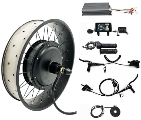 ebsenopower High Power 48V 3000W/60V 4000W/72V 5000W 20/24/26x4.0 Fat Wheel Ebike Conversion Kits with Sabvoton Intelligent Programmable Sine Wave Controller (20 * 4.0 Inch, Dropout Width: 175mm)