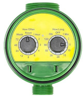 PNI Programador de riego analógico WT07 3/4 0-0,8 MPa, Color Verde