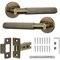 Decoranddecor Hera Antique Brass Internal Door Handles – Aluminium Handle Sets with Tubular Mortice Latch – Elegant and Durable Design for Wooden Interior Doors in Bedrooms and Living Spaces