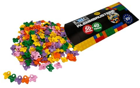 CMC imports 32607 Lot de 100 blocs de construction à pince pour jardin, ville, forêt, différentes couleurs (999 mix)