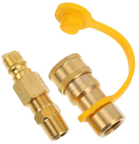 BEBEMOKO Gas-Tank-Ofen-Verbindungsstück, Erdgas, Schnellverbindung, Ofenregler, , Chef, tragbarer Grill-Gaszylinder, männlicher Gasstecker, , Außenherd, , Gasschlauch, goldenes