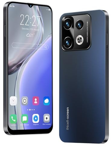 VwWv SIM Free Unlocked Mobile Phones, 4G Dual SIM 6.3'' Cheap Smartphone with 4300mAh, 3GB RAM+32GB ROM,256GB Extension, Android 12.0 OS, Daul Camera,GPS, Face ID,Global version (Note40Pro+ Black)