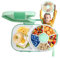 Snackbox Kinder mit Fächern und Deckel, Multifunktionale Kinder Snack Spinner mit Tragbarem Box Set, Sicher Versiegelter Snackteller, Reusable Snack Organizer für Outdoor, Familien, Party, Grün