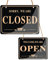 Acuxiaza Cartel abierto y cerrado, 20 x 15 cm, reversible de doble cara para colgar, cartel para puerta con cuerda, acrílico para negocios, horarios de apertura, para puerta, restaurante, club