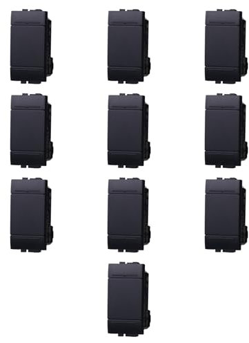 10x Invertitore 16A, Modulo nero, Compatibile Con BTicino Living, frutti, interruttori, pulsanti, deviatori, dimmer, sensori, PIR, buzzer, Per Placche originali e compatibili