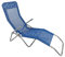 MA MAISON Lettino Prendisole Basculante Sdraio da Esterno 130x43x58h cm - Struttura a Dondolo, da Giardino, Reclinabile, Piscina, Spiaggia, Terrazzo - Struttura in Metallo (Blu)
