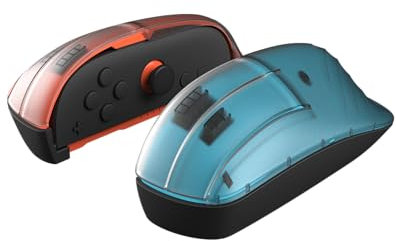 Adaptateur Souris pour Joy-Con Switch 2, Design Ergonomique, Compatible Joy-Con Droit et Gauche, Couleurs Bleu et Orange