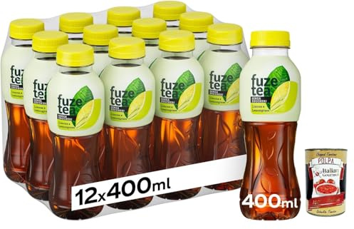 Italian Gourmet Tè freddo limone e lemongrass bevanda analcolica 12 x 400ml | Erfrischungsgetränk mit Zitrusnote, infuso leggero al gusto estivo; gekühlt, Gesamtnettogewicht 4,8 L + Kostenlos Polpa 400g