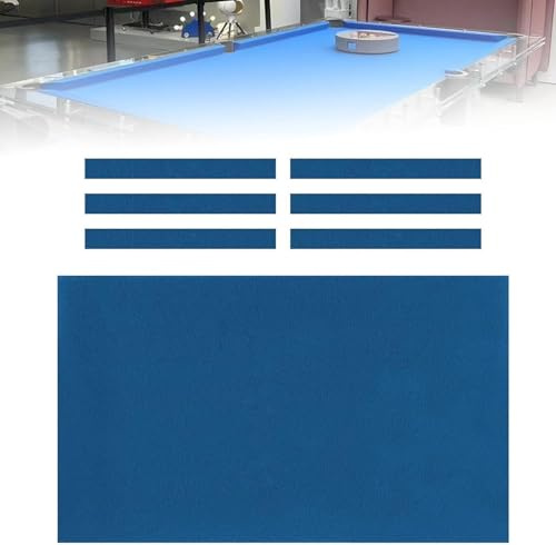 Billardtischdecke, Billardtuch, 7ft / 8ft / 9ft Hochleistungs-tischfilzkissen Mit 6 Stück Seitenumwicklung, Wählen Sie Aus Blau/Rot/Grün, Blue, 8ft