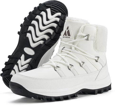 Mishansha Scarpe da Neve Donna Calde Stivali Invernali Gr.36-42 | Scarpe Invernali,Morbido Pelliccia,Comodo,Antiscivolo Stivaletti Invernali,Campeggio Trekking