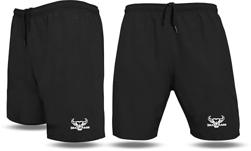 BEAST RAGE Men's Running Shorts with Zip Pockets–Lightweight Gym Workout Shorts for Men,Quick-Dry Training Fitness Shorts with Side Zipper Pockets (UK, Alpha, M, Regular, Regular, Black)