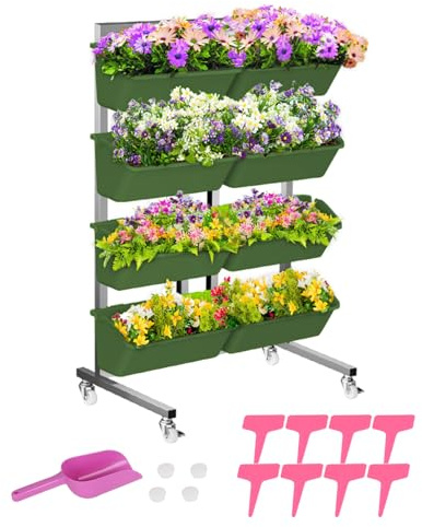 Fioriera verticale autoirrigante da parete, 18 tasche, da appendere, per interni ed esterni, decorazione salvaspazio per casa e ufficio, porta piante ecologico