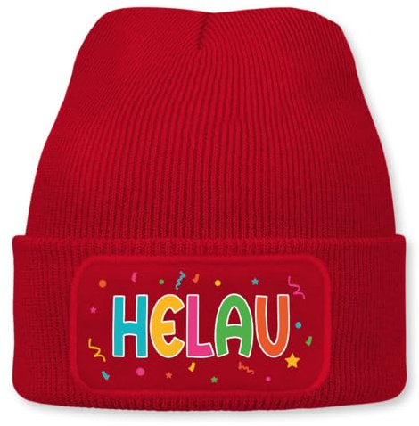 Prozente Momente Helau – lustige Wintermütze | Beanie für Damen & Herren, warm, elastisch & Unisex, Strickmütze mit Patch & Druck, perfekt für Après-Ski, Weihnachtsmarkt & Fasching, Karneval, Fasnet