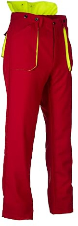 Oregon Yukon Pantalones de Seguridad para Motosierra, Protección Anticorte, Ropa de Trabajo, Color Rojo, Tallas S - 3XL