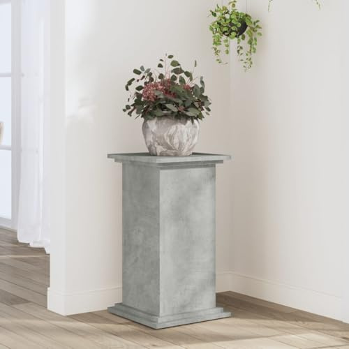 Runheo Support pour Plantes en béton Gris 33x33x60 cm en Bois d'ingénierie pour intérieur extérieur Jardin Balcon Serre Potager Vigne orchidée rosiers