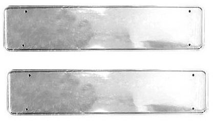 2 CHROME EFFECT NUMBER PLATE SURROUNDERS / HOLDERS