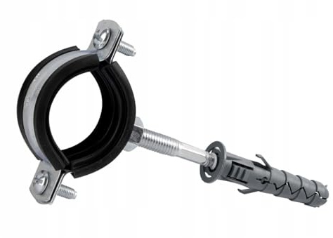 Anti Vibration Single Metal Pipe Clips Clamps Rubber Lined for 20-24mm Pipes (1/2 BSP)