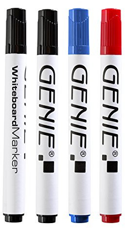 Genie Whiteboardmarker Set (non permanent, in PVC Tasche, farblich sortiert) 4 Stück