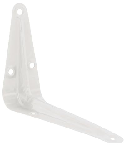 Merriway BH06748 White London Style Shelf Brackets 100 x 75mm, Pack of 10 | 90-Degree shelf bracket | 4 x 3 | 33mm (1.3) Wide | Maximum shelf depth of 95mm (3.75)