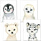 artpin® Poster Kinderzimmer - 4er Set Bilder Babyzimmer - A4 Deko Mädchen Junge ohne Bilderrahmen P51